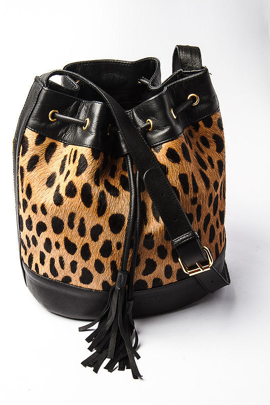 ELIN BUCKET BAG - BLACK CHEETAH