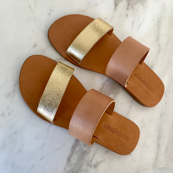 CHLOE Slides - Blush/ Gold